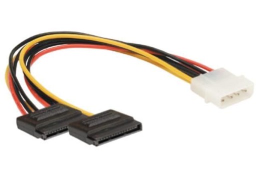 Переходник кабеля питания MOLEX - 2x SATA для диска