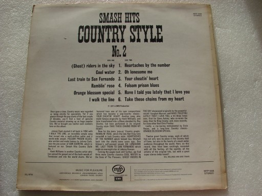 SMASH HITS COUNTRY STYLE № 2, виниловая пластинка, Великобритания, 1971 г.