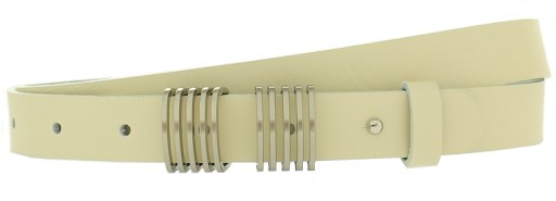 Ecru Creamy Women's Leather Belt Wide PL Pro.