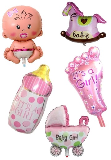 Balony foliowe BABY SHOWER dziewczynka urodziny