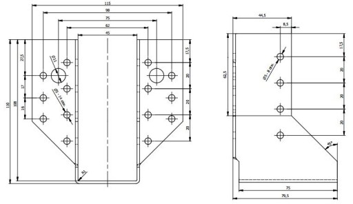 СОЕДИНИТЕЛЬ КРОНШТЕЙНА БАЛКИ WB8 45x108 СЕРТИФИКАТ