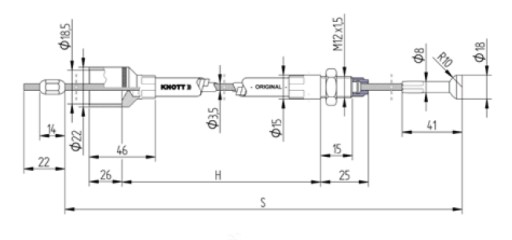 ТОРМОЗНОЙ ТРОС ORYGI BOWden TABLE KNOTT 730/920