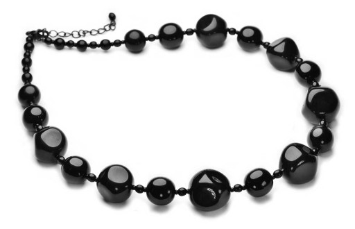 Колье Черные стеклянные бусины Чешское стекло Jablonex Kiara