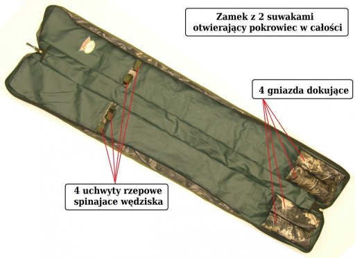 POKROWIEC na 4 WĘDZISKA WYCZYNOWE 176 cm CAMOU