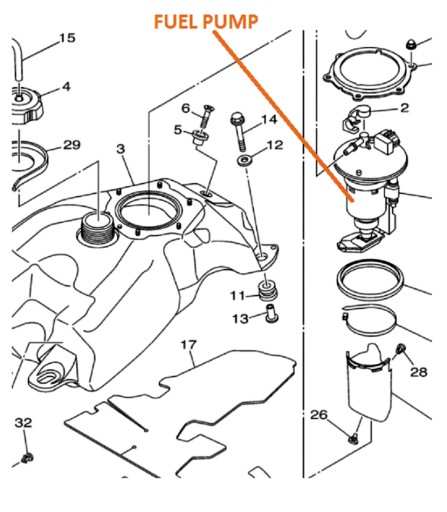 YAMAHA 07-18 YFM 700 GRIZZLY БЕНЗИНОВЫЙ ТОПЛИВНЫЙ НАСОС