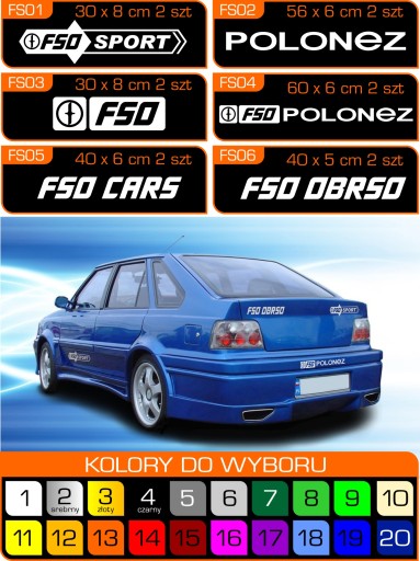 Набор наклеек FSO CARS, POLONEZ, OBRSO. 2 шт!