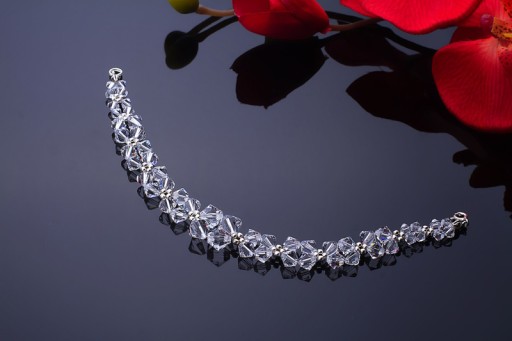 Свадебный комплект SWAROVSKI elements СЕРЕБРЯНЫЕ кристаллы