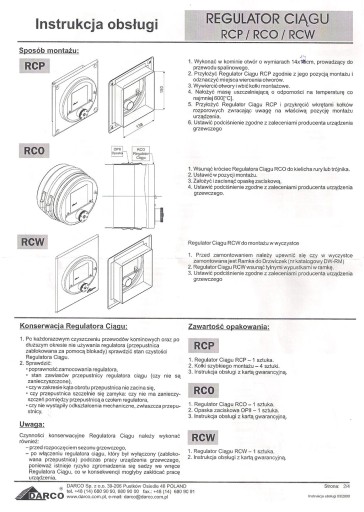 RCP-CH Регулятор тяги дымохода Darco