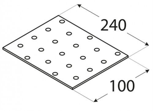 PP13 ПЛОСКИЙ СОЕДИНИТЕЛЬ ПЕРФОРИРОВАННАЯ ПЛАСТИНА OC 100x240