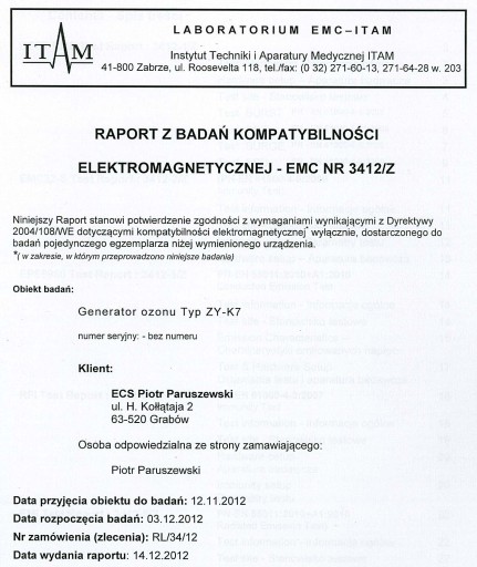 ГЕНЕРАТОР ОЗОНА ПОЛЬСКИЙ ОЗОНАТОР 30 Г/Ч ИОНИЗАЦИЯ + УФ