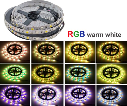 ZESTAW RGB BIAŁY CIEPŁY i ZIMNY Taśma 5m LED RGBW