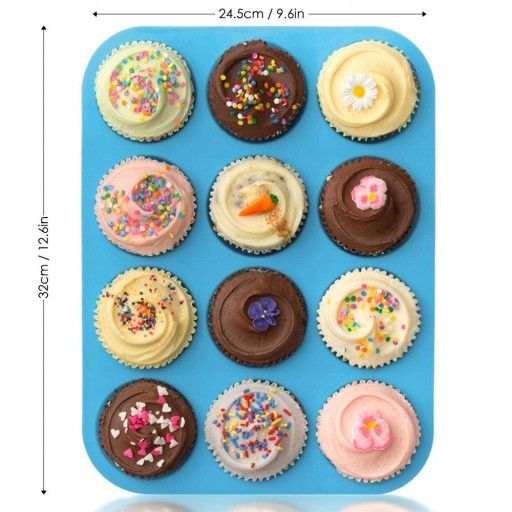 FORMA silikonowa DO MUFFINEK FOREMKA do GALARET DESERÓW BABECZEK 12szt