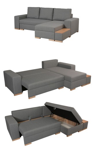 NAROŻNIK SOFA MASSIMO Z6 Z SPANIE PÓŁKA ZEUSMEBLE