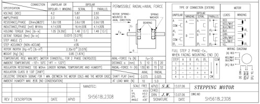 НОВЫЙ шаговый двигатель SH5618L2308-A РАСПРОДАЖА!