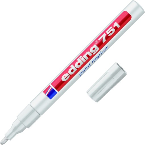 MARKER OLEJOWY BIAŁY EDDING 751 końcówka okrągła, 1-2mm, lakierowy, PREMIUM