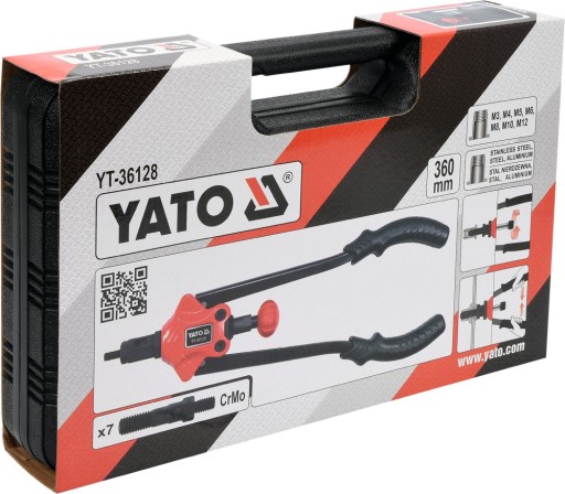 РУЧНАЯ ЗАКЛЕПКА-ГАЙКА M3-M12 YATO YT-36128
