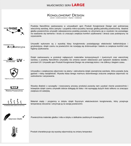 Большая раковина 80 с покрытием NanoShine Белый 80х40!!