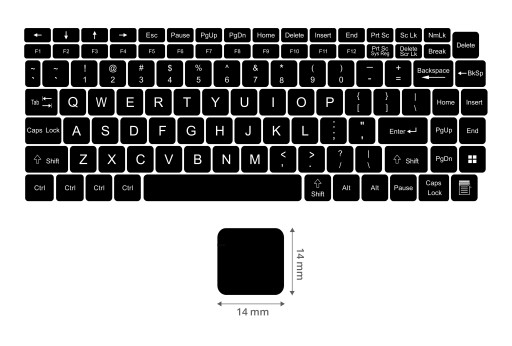 Наклейки на клавиатуру ноутбука ПК 14х14 - 10 шт.