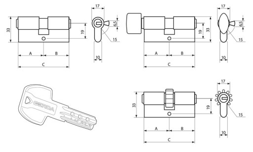 Барабанная вставка. L 30/30 сатин, сертификат PROSYSTEM GERDA