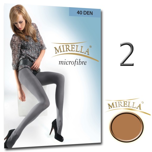 Колготки MIRELLA из микрофибры 40 ден, гладкие, матовые, 2/М Бежевый