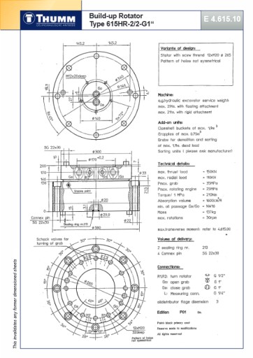 Ротатор THUMM 615 H-2/2 15 тонн грейферный кран HDS