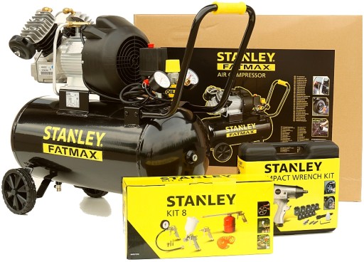 КОМПЛЕКТ ДВУХПОРШНЕВОГО КОМПРЕССОРА STANLEY 50L V2 + КЛЮЧ