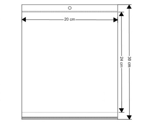 woreczki celofanowe z zawieszką 20 x24 CM samop.
