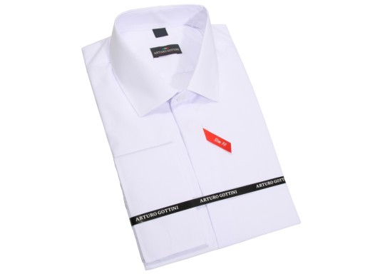 БЕЛАЯ ОДНЯЯ РУБАШКА С ЗАпонками 40 188-194 SLIM