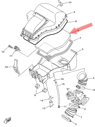 Yamaha 1HP-E4451-01 ВОЗДУШНЫЙ ФИЛЬТР YFM700 Grizzly