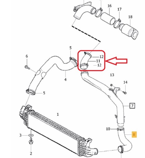 ТРУБКА ИНТЕРКУЛЕРА WAZ TURBO VOLVO S40 V50 C30 1.6D