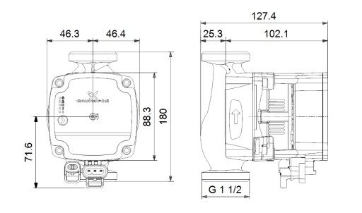 GRUNDFOS Насос центрального отопления АЛЬФА 1л 25-40 180 + БЕСПЛАТНО