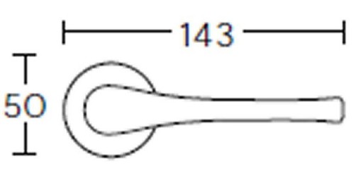 Ручка дверная 1615, розетка круглая, сатиновый хром, Выпуклая