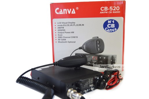 CB-радиостанция CANVA 520 ASQ AM/FM + Вилка прикуривателя