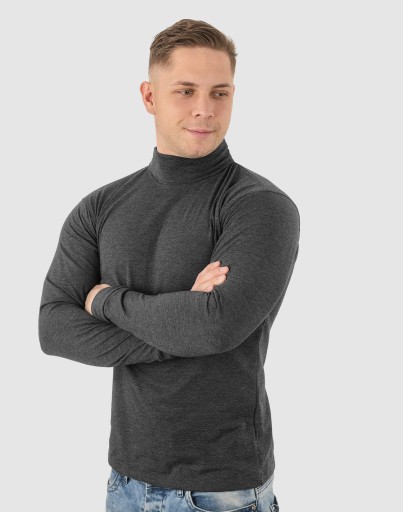 Elegancki Sweter Golf Męski Golfy WXM 4XL antracyt