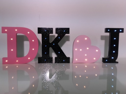 ŚLUB LED LOVE NAPIS 3D 20 CM DREWNIANY