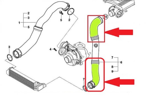 ТРУБКА ТУРБОИНТЕРКУЛЕРА BMW 3 E46 318d 320d M47