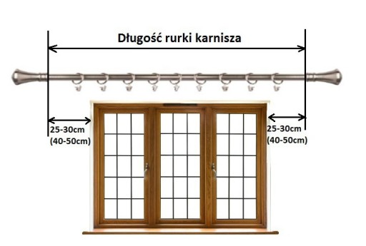 KARNISZ POJEDYNCZY METALOWY KARNISZE FI 19 300 CM