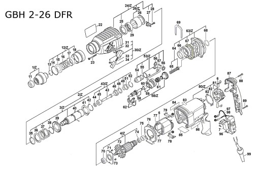 Переключатель Bosch GBH 2-26DRE/DFR. ГБХ 2-28ДВ/ДВФ