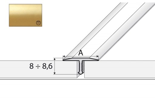 A55 Profil fugowy 18mm ZŁOTO 200cm