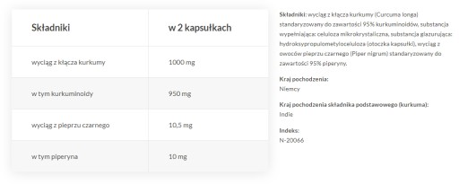 KURKUMINA PIPERYNA|CURCUMINA|KURKUMA|na odporność