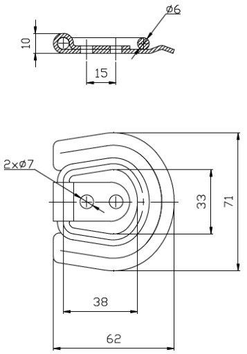 НАПОЛЬНЫЙ КРОНШТЕЙН ДЛЯ ПРИЦЕПНОГО РЕМНЯ UP-03B 250 даН