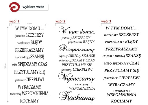 W tym domu Naklejka ścienna NAPISY cytaty 180cm