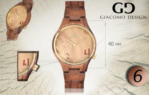 Giacomo Design GD08 женские деревянные часы УЗОРЫ