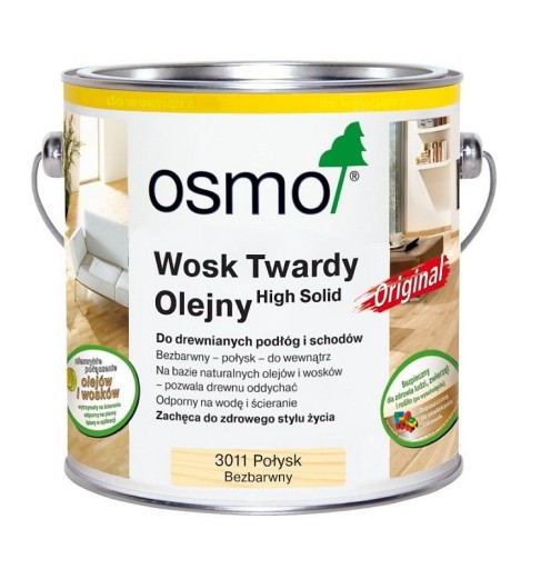 Olej OSMO 3011 WOSK TWARDY OLEJNY 2,5L Połysk