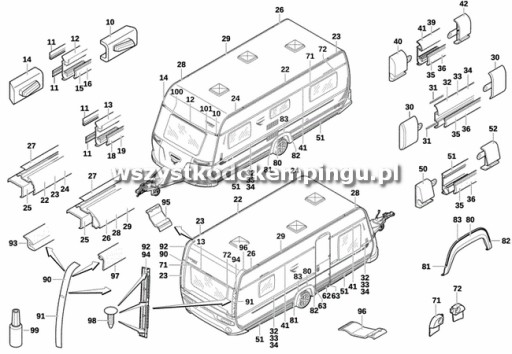 Торцевой декоративный конец алюминиевой ленты K1