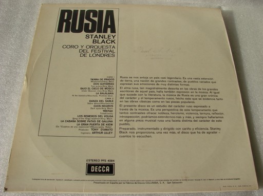 Stanley Black - Russia LP SPAIN EX+ Прослушивание