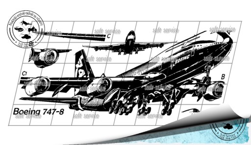 Наклейка на самолет BOEING-747-8 175х52 см №76