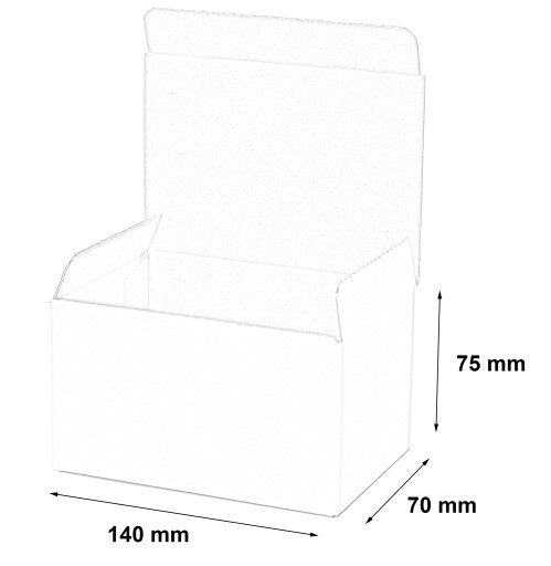 PUDEŁKO KARTON 140x70x75 mm BIAŁE FASONOWE 100 szt