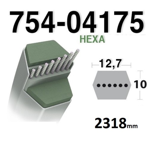 Ремень привода ножа MTD 754-04175 трактора DL92 92 см CUB LT 1 2