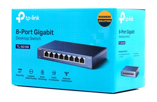 КОММУТАТОР TP-LINK TL-SG108 8 портов GIGABIT, металл